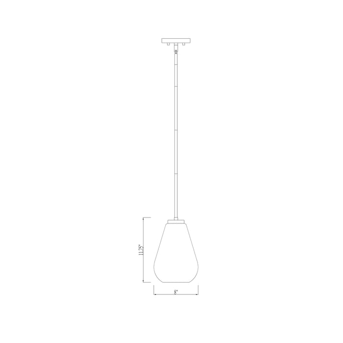 Ayra Pendant Light - line drawing.