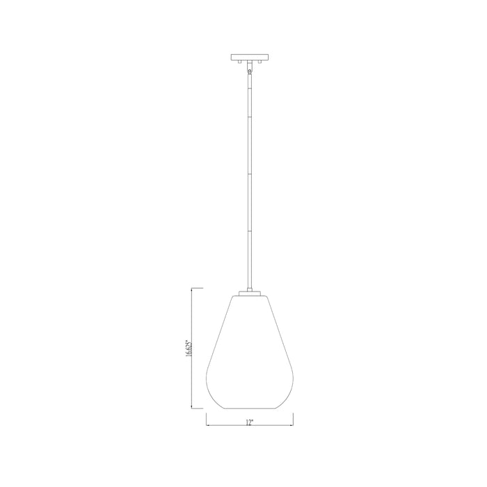 Ayra Pendant Light - line drawing.