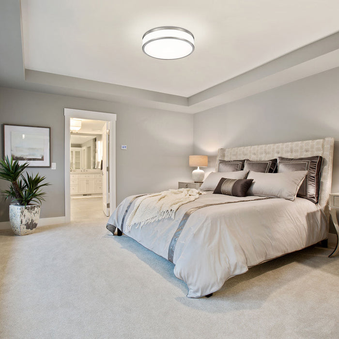 Ballord LED Flush Mount Ceiling Light in bedroom.