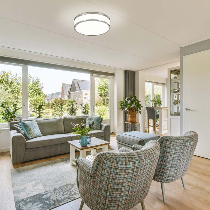 Ballord LED Flush Mount Ceiling Light in living room.