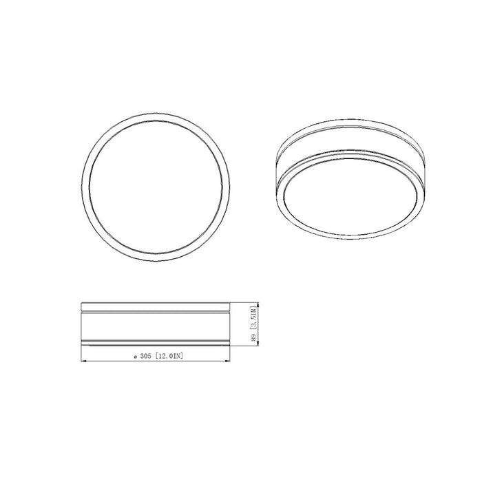 Ballord LED Flush Mount Ceiling Light - line drawing.