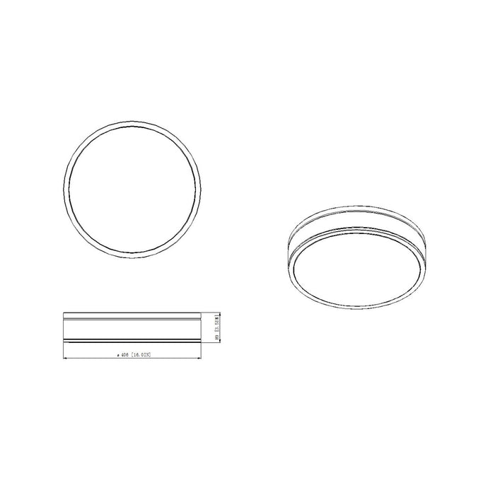 Ballord LED Flush Mount Ceiling Light - line drawing.