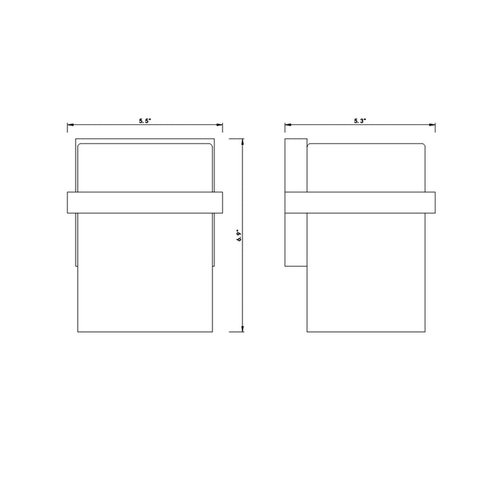 Bennington Bath Wall Light - line drawing.