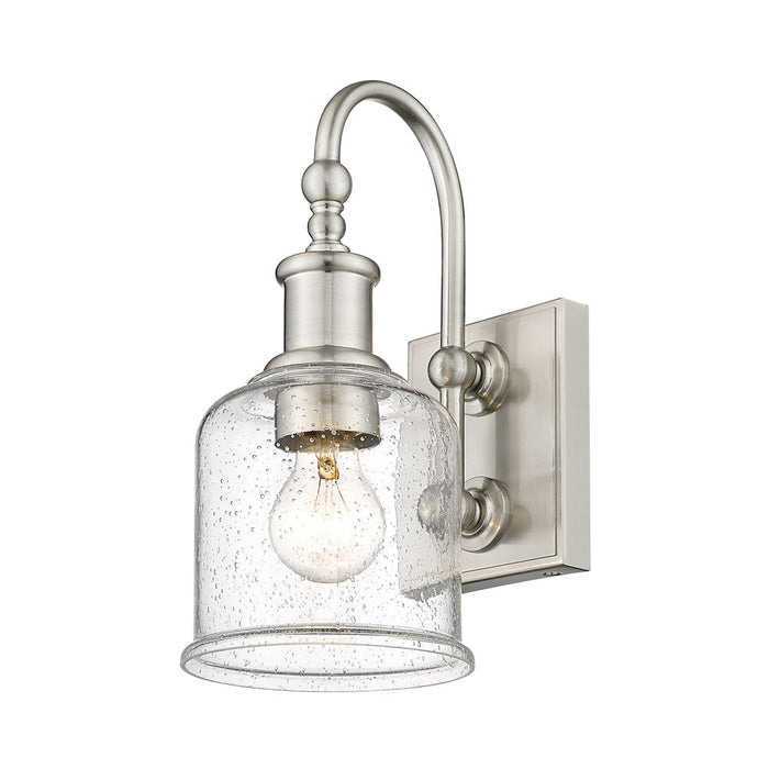 Bryant Bath Wall Light in Brushed Nickel (Clear Seedy).