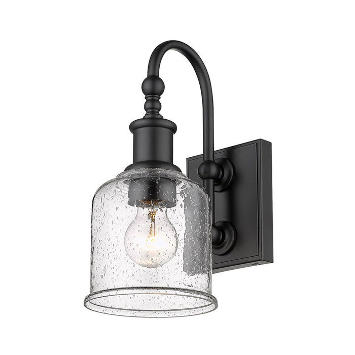 Bryant Bath Wall Light in Matte Black (Clear Seedy).