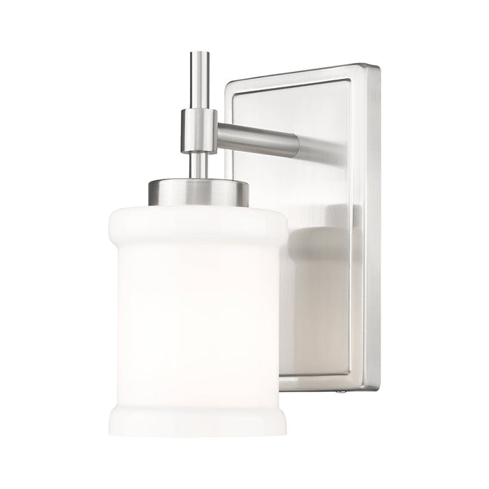 Cadoc Bath Wall Light in Brushed Nickel.