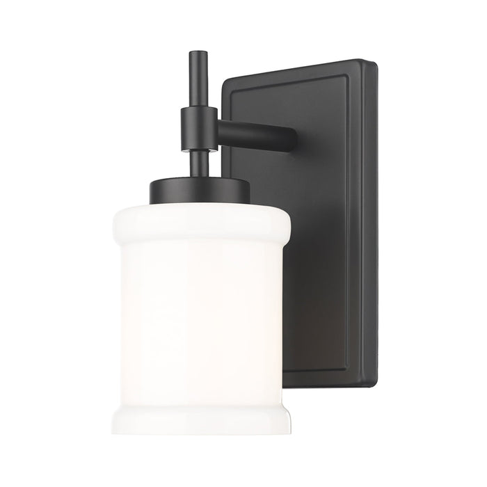 Cadoc Bath Wall Light in Matte Black.