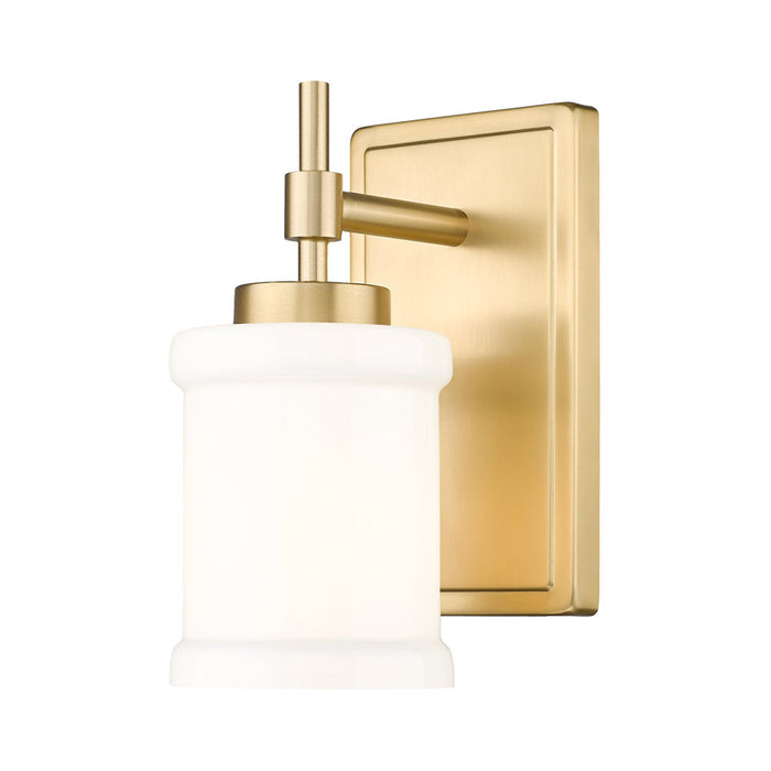 Cadoc Bath Wall Light in Modern Gold.