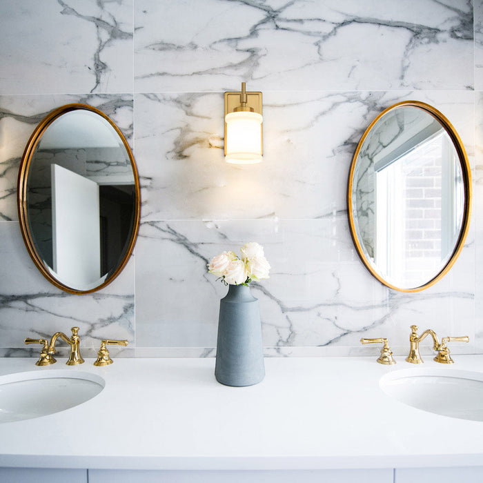 Cadoc Bath Wall Light in bathroom.