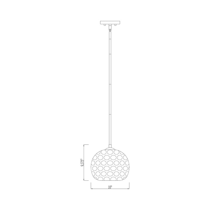 Chloe Pendant Light - line drawing.