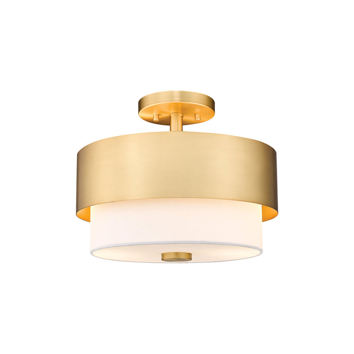 Counterpoint Semi Flush Mount Ceiling Light in Modern Gold (2-Light).