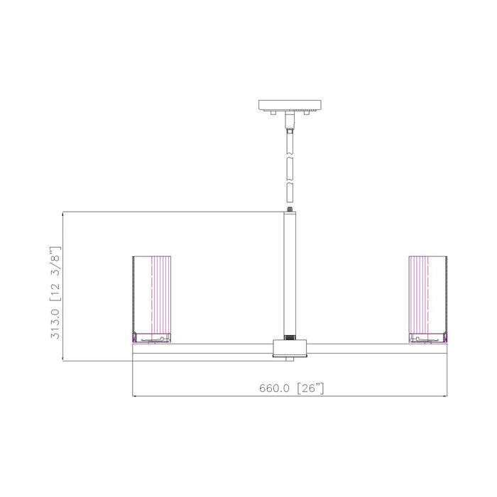 Danica Chandelier - line drawing.