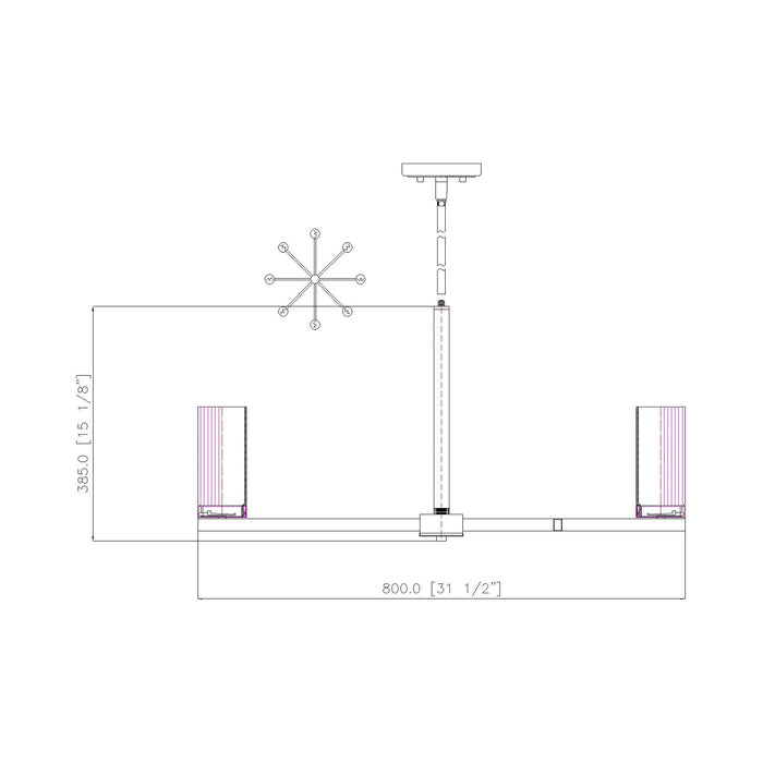 Danica Chandelier - line drawing.