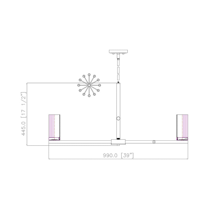 Danica Chandelier - line drawing.