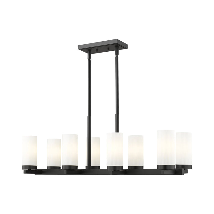 Danica Linear Chandelier in Matte Black.