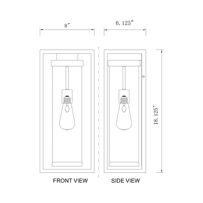 Dunbroch Outdoor Wall Light - line drawing.