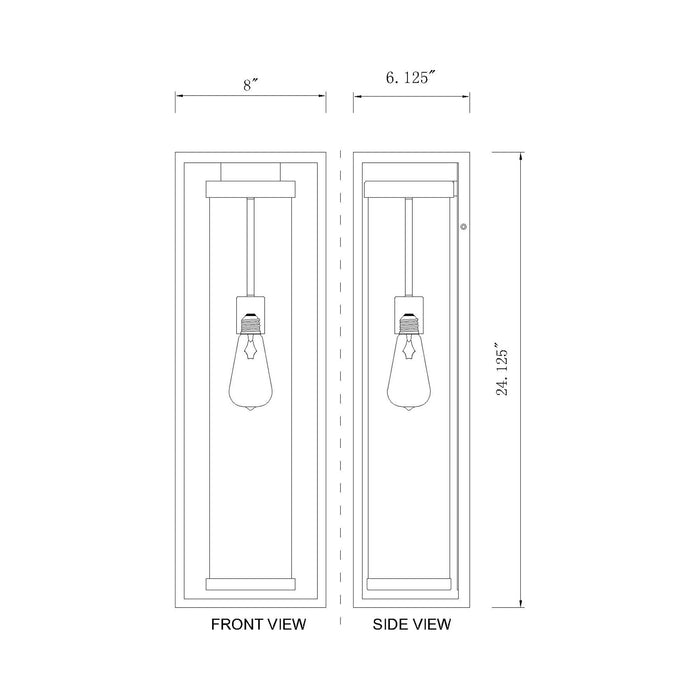 Dunbroch Outdoor Wall Light - line drawing.