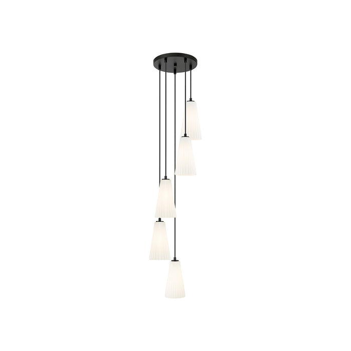 Farrell Chandelier in Matte Black (5-Light/11-Inch).