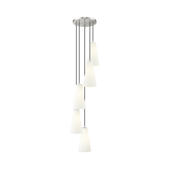 Farrell Chandelier in Brushed Nickel (5-Light/13.75-Inch).