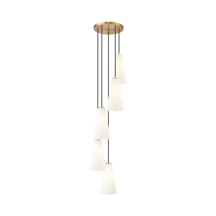 Farrell Chandelier in Modern Gold (5-Light/13.75-Inch).