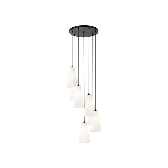 Farrell Chandelier in Matte Black (7-Light/11-Inch).