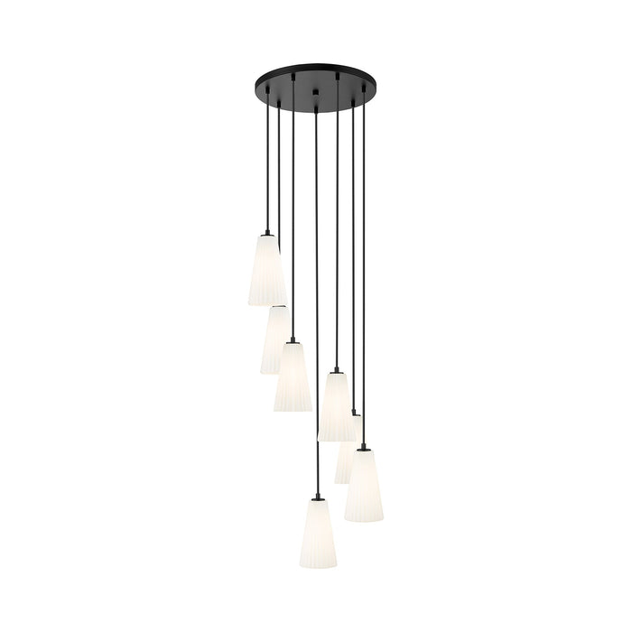 Farrell Chandelier in Matte Black (7-Light/13.75-Inch).