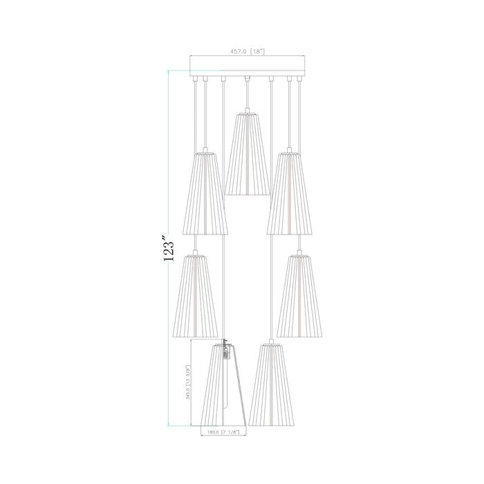 Farrell Chandelier - line drawing.