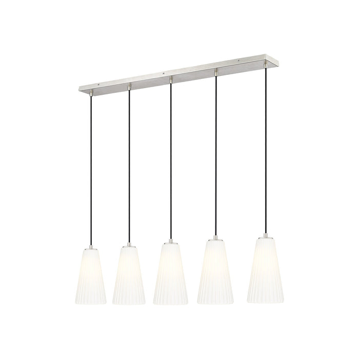 Farrell Linear Chandelier in Brushed Nickel (5-Light/11-Inch).