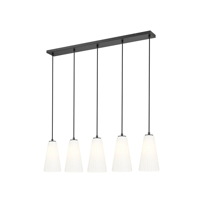 Farrell Linear Chandelier in Matte Black (5-Light/11-Inch).