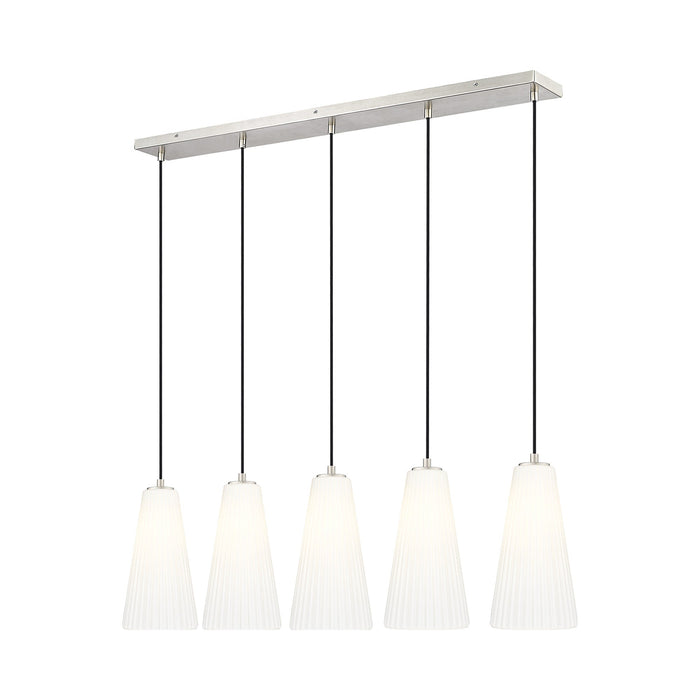 Farrell Linear Chandelier in Brushed Nickel (5-Light/13.75-Inch).