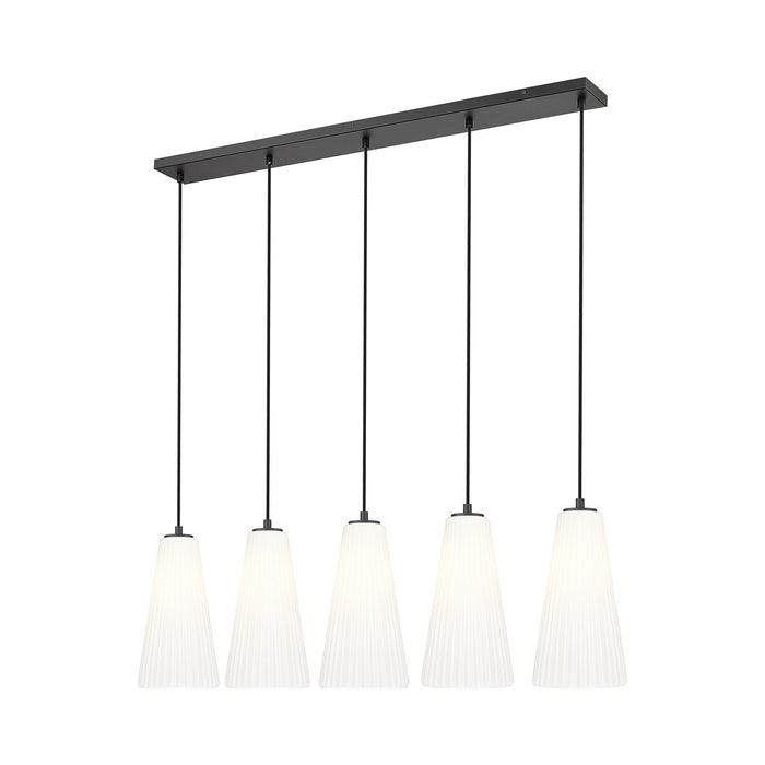 Farrell Linear Chandelier in Matte Black (5-Light/13.75-Inch).