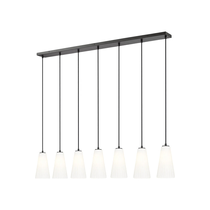 Farrell Linear Chandelier in Matte Black (7-Light/11-Inch).