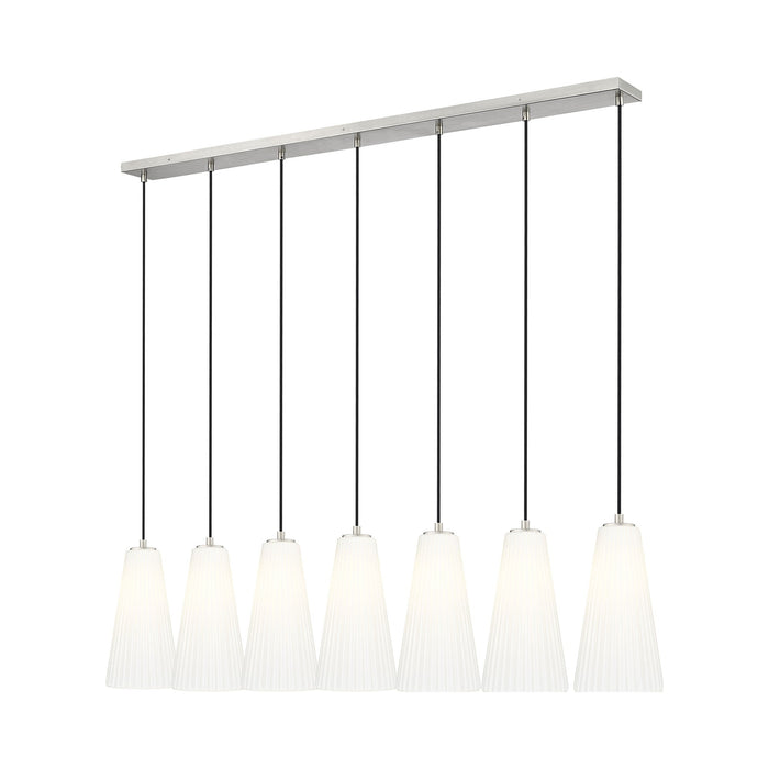 Farrell Linear Chandelier in Brushed Nickel (7-Light/13.75-Inch).