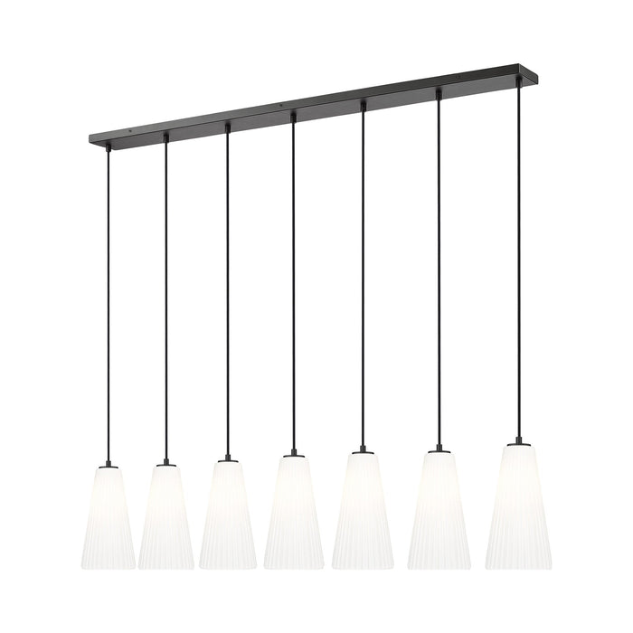 Farrell Linear Chandelier in Matte Black (7-Light/13.75-Inch).