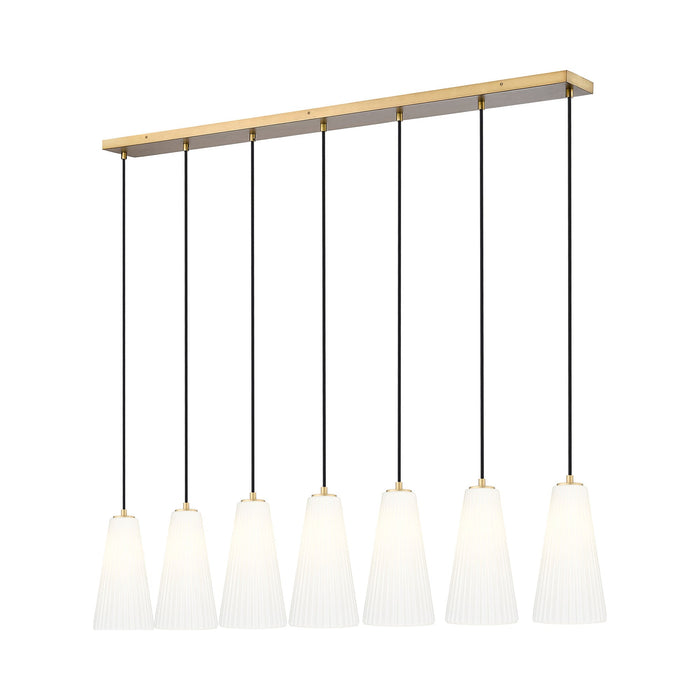 Farrell Linear Chandelier in Modern Gold (7-Light/13.75-Inch).