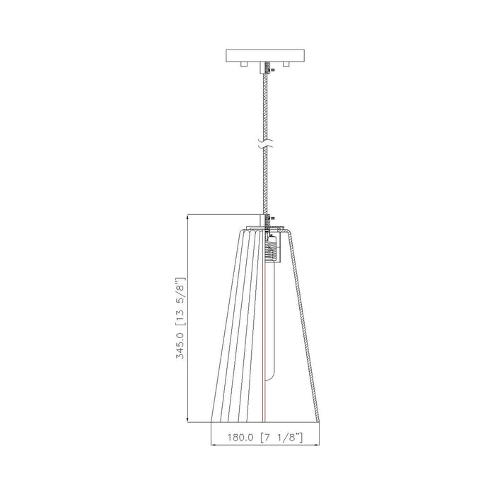 Farrell Pendant Light - line drawing.