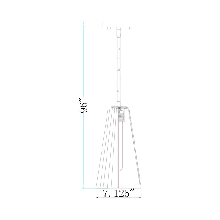 Farrell Pendant Light - line drawing.