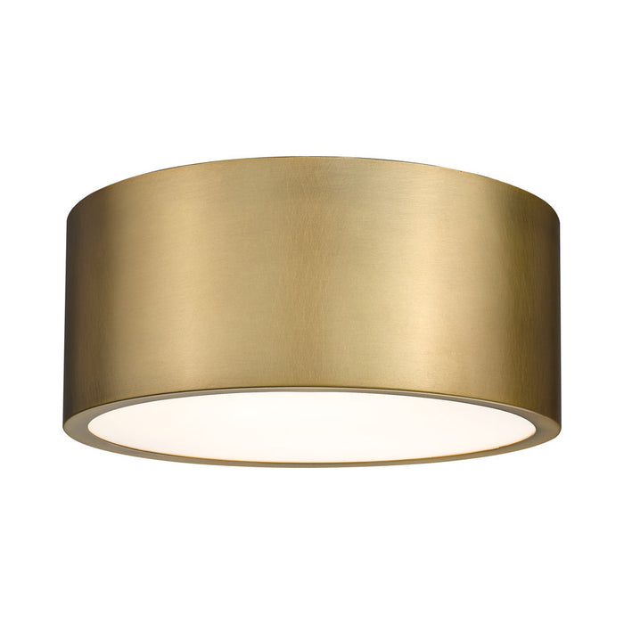 Harley Flush Mount Ceiling Light in Rubbed Brass (12-Inch).