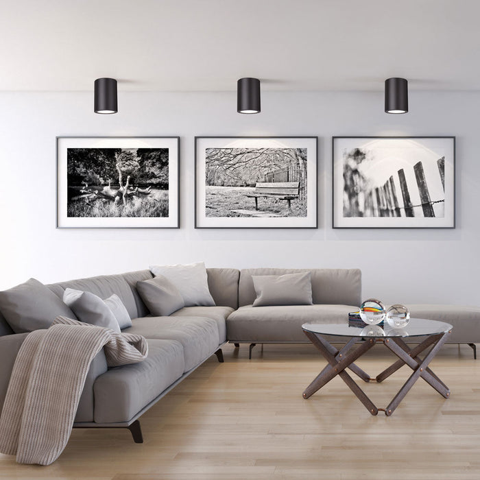 Harley Flush Mount Ceiling Light in living room.