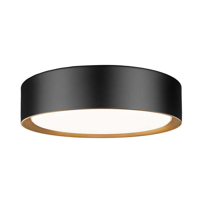 Kawan LED Flush Mount Ceiling Light in Matte Black/Modern Gold (12-Inch).