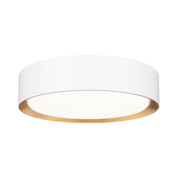 Kawan LED Flush Mount Ceiling Light in Matte White/Modern Gold (12-Inch).