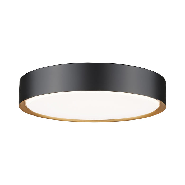 Kawan LED Flush Mount Ceiling Light in Matte Black/Modern Gold (16-Inch).