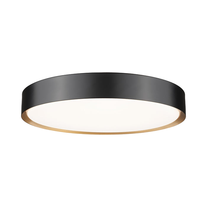 Kawan LED Flush Mount Ceiling Light in Matte Black/Modern Gold (20-Inch).