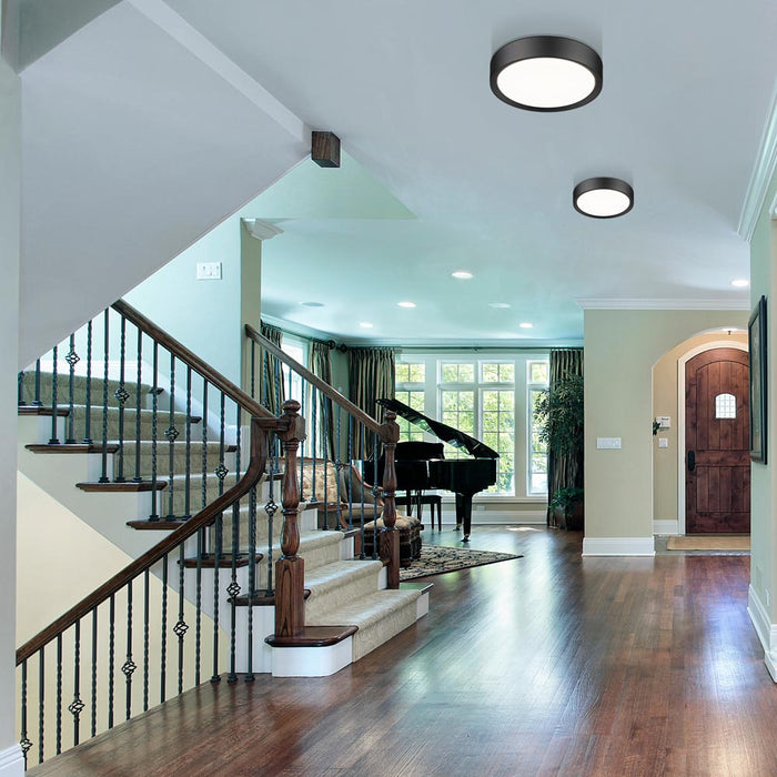 Kawan LED Flush Mount Ceiling Light in living room.