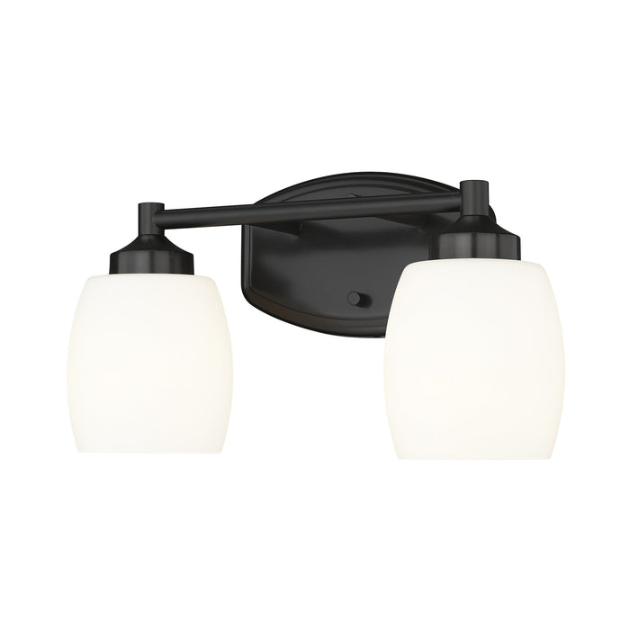 Kendrick Bath Vanity Light in Matte Black (2-Light).