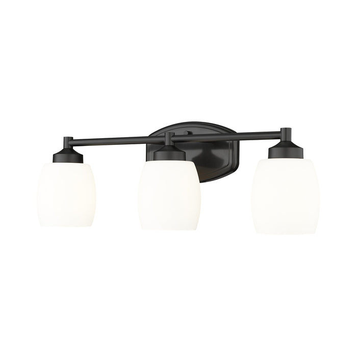 Kendrick Bath Vanity Light in Matte Black (3-Light).