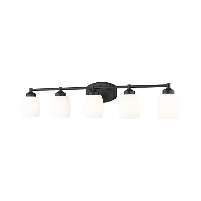 Kendrick Bath Vanity Light in Matte Black (5-Light).