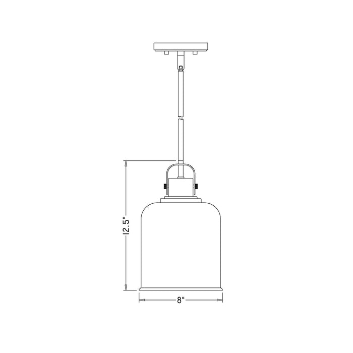 Kinsley Pendant Light - line drawing.