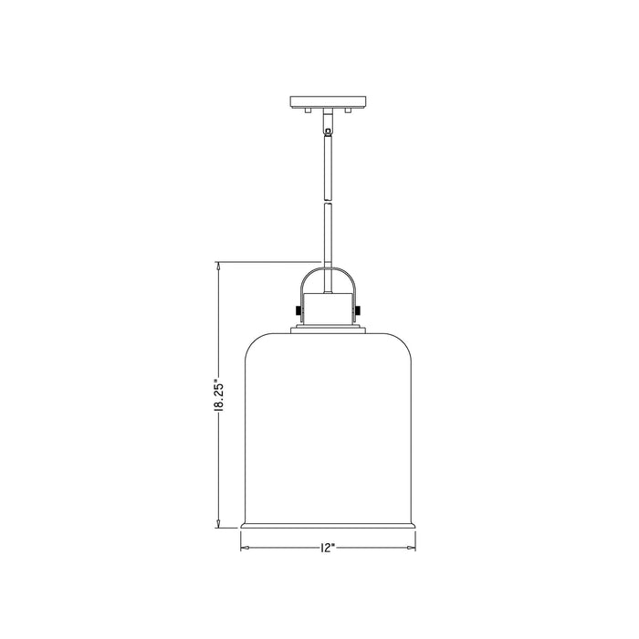 Kinsley Pendant Light - line drawing.