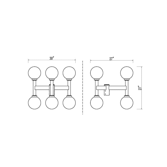 Laurent Outdoor Post Light - line drawing.